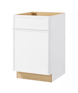 Leyton 21 in. W x 24 in. D x 34.5 in. H Ready to Assemble Plywood Slim Shaker Base Kitchen Cabinet in Alpine White