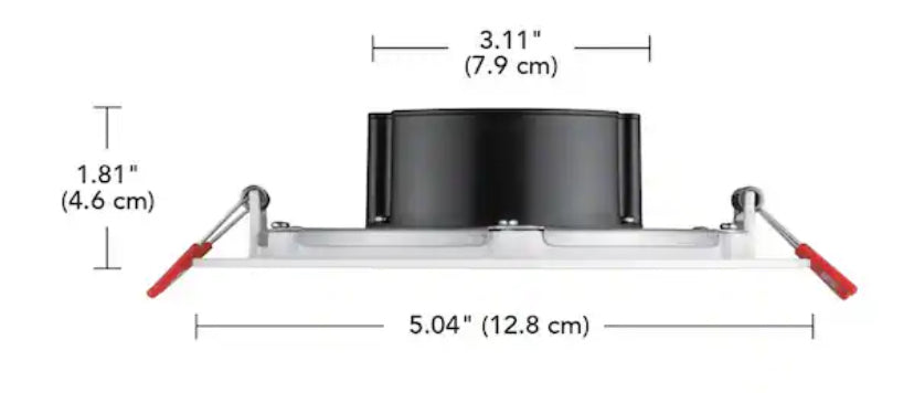 4 in. White Flush Round Wet Rated LED Integrated Recessed Lighting Kit