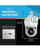 Motion Detecting 360-Degree Indoor/Outdoor Wi-Fi Home Security Camera with Light