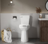 Tall Toilets for Seniors 21 in 2-Piece 1.28 GPF Single Flush Elongated Raised Toilet in White, Soft Close Seat Included