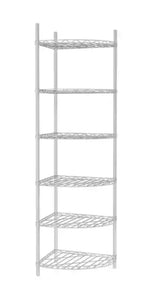 6-Tier Corner White Kitchen Shelf Metal Storage Shelf Height Adjustable