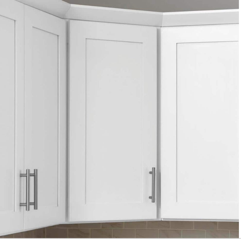 Avondale Shaker Alpine White Quick Assemble Plywood 24 in Corner Wall Kitchen Cabinet (24 in W x 36 in H x 24 in D)