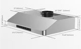 30 in. 900 CFM Ducted Under Cabinet Range Hood in Stainless Steel with 3 -Way Venting and Removable LED
