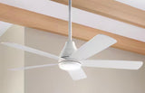 Nevali 52 in. White Color Changing LED Indoor Matte White Ceiling Fan with Light and Remote Included Powered by Hubspace