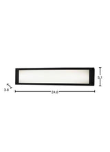 Woodbury 24.6 in. 1-Light Matte Black Integrated LED Bathroom Vanity Light Bar with Frosted Acrylic Shade