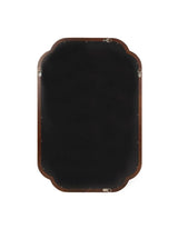 Glenby 24.00 in. W x 36.00 in. H Walnut Brown Scalloped Traditional Framed Decorative Wall Mirror