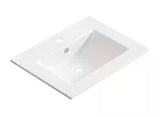 HE 24.02 in. x 18.31 in. Undermount Rectangular Bathroom Sink in Glossy White Ceramic, Integrated Basin and Countertop