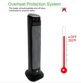 1,500-Watt Deluxe Digital 30 in. Ceramic Portable Electric Tower Heater with Remote Control