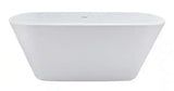 59 in. Acrylic Flatbottom Non-Whirlpool Bathtub in Glossy White With Glossy White Drain