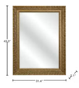 Gold 31.4 in. W x 43.3 in. H Rectangle Plastic Framed Mirror