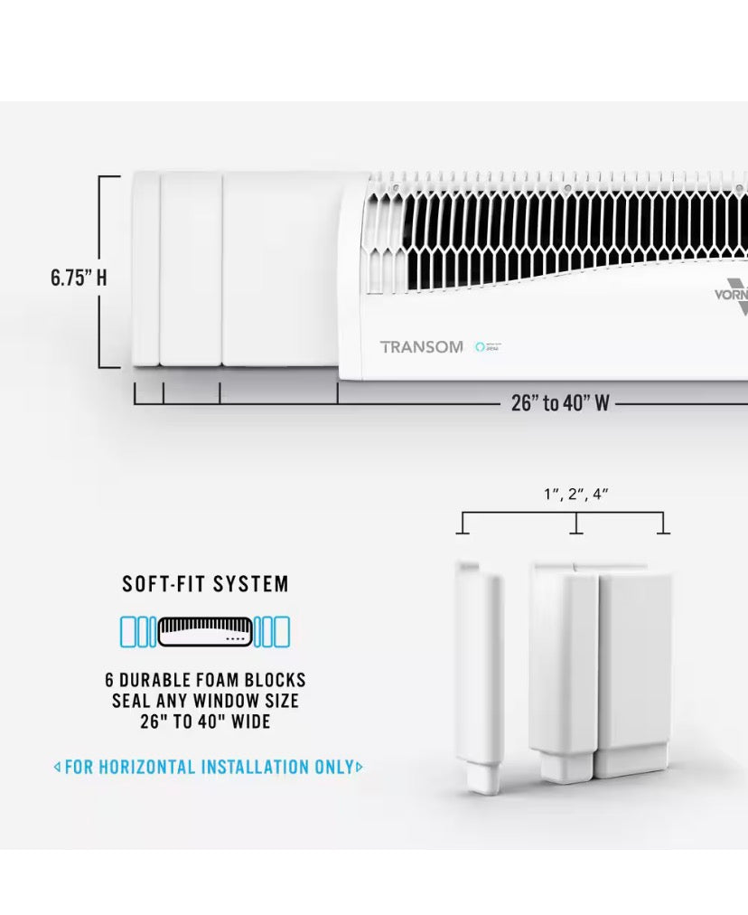 Transom AE 26 in. 4-Speeds Window Fan with Alexa Reversible Exhaust Mode Weather Resistant Case Whole Room