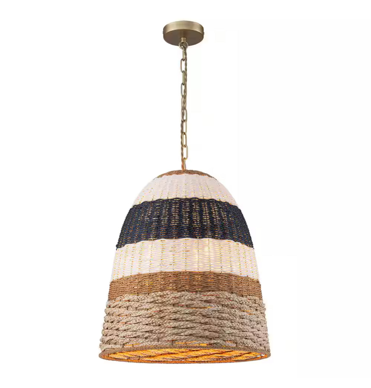 Dylan 3-Light Chandelier Woven Shade Modern/Contemporary Bell Medium Hanging Pendant Light