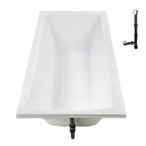 N-4360-751-WH 66 in. x 34 in. Rectangular Acrylic Soaking Drop-In Bathtub, with Reversible Drain in Glossy White