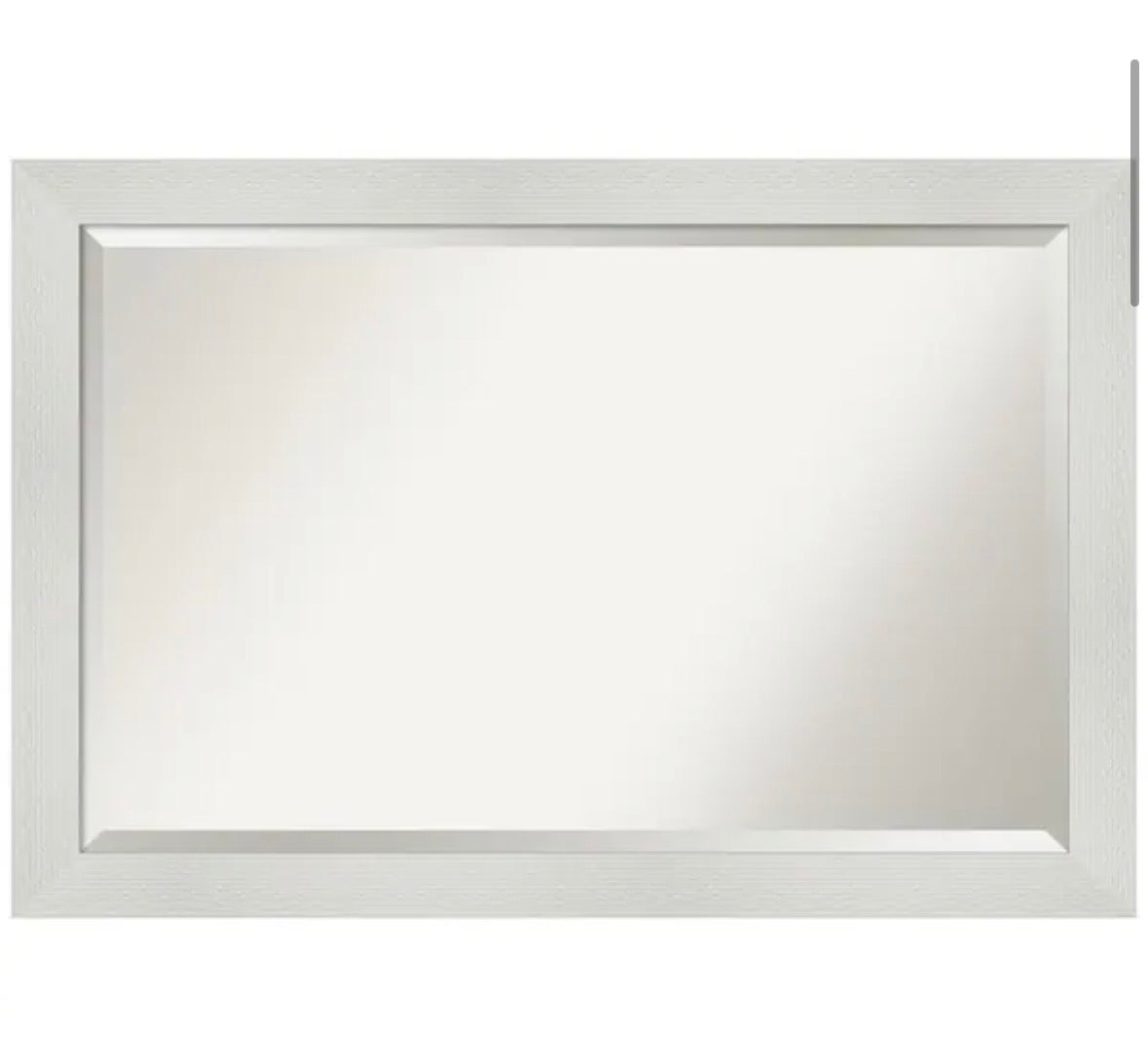 Medium Rectangle Glossy White Beveled Glass Modern Mirror (28.25 in. H x 40.25 in. W)