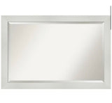 Medium Rectangle Glossy White Beveled Glass Modern Mirror (28.25 in. H x 40.25 in. W)
