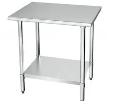 NSF Stainless Steel Kitchen Prep Table 24 x 30 x 34 in. Heavy Duty Metal Worktable with Adjustable Shelf
