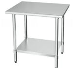 NSF Stainless Steel Kitchen Prep Table 24 x 30 x 34 in. Heavy Duty Metal Worktable with Adjustable Shelf