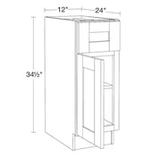 Richmond Vesuvius Gray Plywood Shaker Stock Ready to Assemble Base Kitchen Cabinet with 1 door (12 in.x34.5 in. x24 in.)