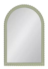Scallia Green 20 in. x 30 in. Arch Wood Wall Mirror