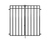 3 Rail Large No Dig Heritage 4 ft. x 4 ft. Black Steel Flat Top Pre-Assembled Metal Gate