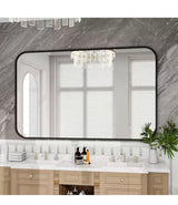 30 in. W x 48 in. H Rectangular Framed Black Wall Mirror