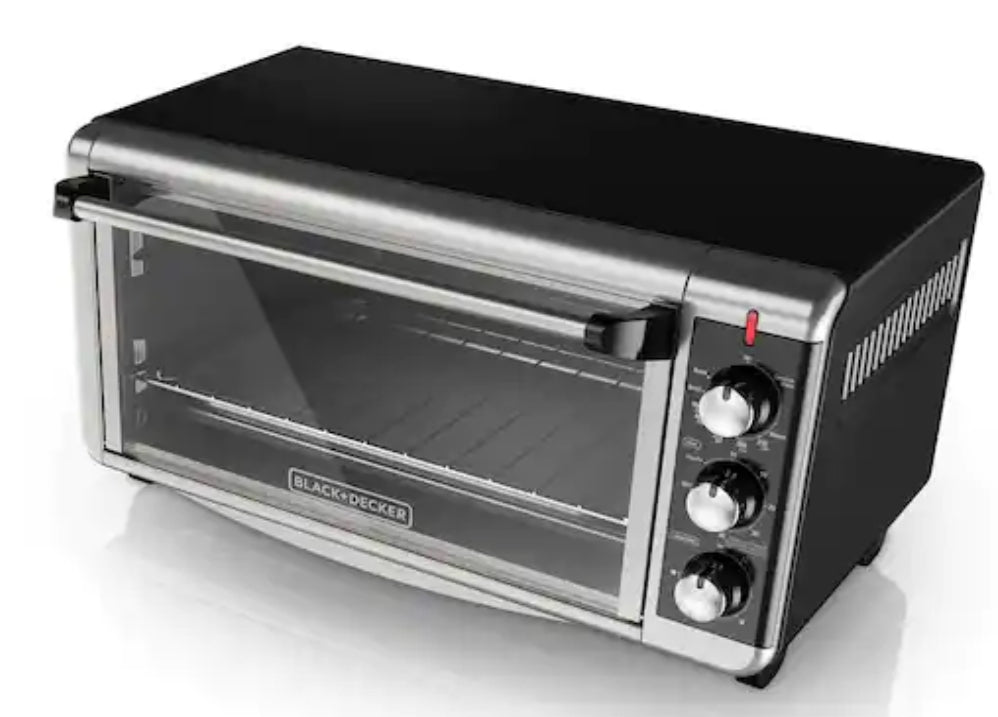 1500 W 8-Slice Stainless Steel Toaster Oven with Broiler