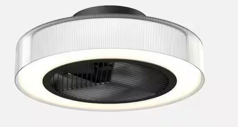 Groove 20 in. Indoor Black 8 Steps CCT 11.42 in. Integrated LED Ceiling Fan with Remote Included