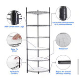 6-Tier Heavy Duty Steel Wire Corner Shelving Unit in Black (18 in. W x 18 in. H x 72 in. D)