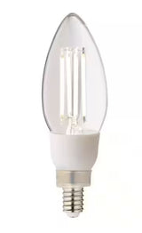 60-Watt Equivalent B11 E12 Candelabra CEC Cage Filament Dusk to Dawn LED Vintage Edison Light Bulb Daylight (3-Pack)