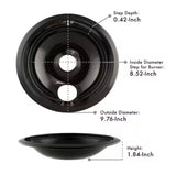 6 in. 2-Small and 8 in. 2-Large Drip Bowl in Black Porcelain (4-Pack)