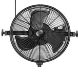 18 in. Wet Rated Indoor/Outdoor Matte Black Wall Fan With Remote