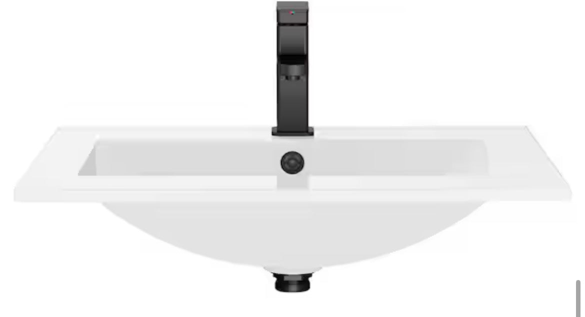 30 in. W x 18 in. D x 34 in. H Single Sink Freestanding White Bath Vanity Base only with Drain Faucet Set.