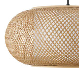 Bayneswood 60-Watt 1-Light Natural Cane Pendant With Black Accents