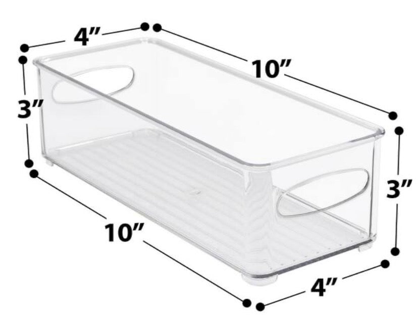 Clear Plastic Storage Bins for Fridge and Pantry Stackable Organizer Set (6-Pack )
