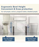 21in 2-piece Raised & Elongated Toilet 1.28 GPF Single Flush Tall Toilet for Seniors, with Soft Closing Cover in Biscuit