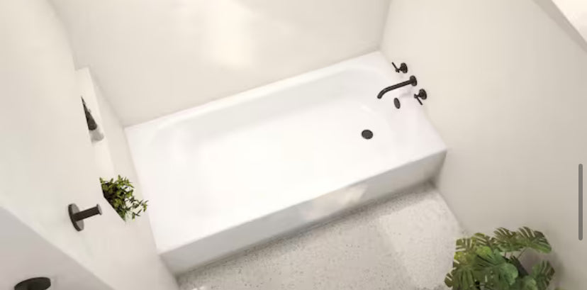Aloha 60 in. Right Drain Rectangular Alcove Soaking Bathtub in White