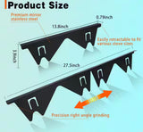 2-Pack Black Stainless Steel Retractable Stove Gap Covers, Heat Resistant Stove Gap Filler Accessory for Kitchen