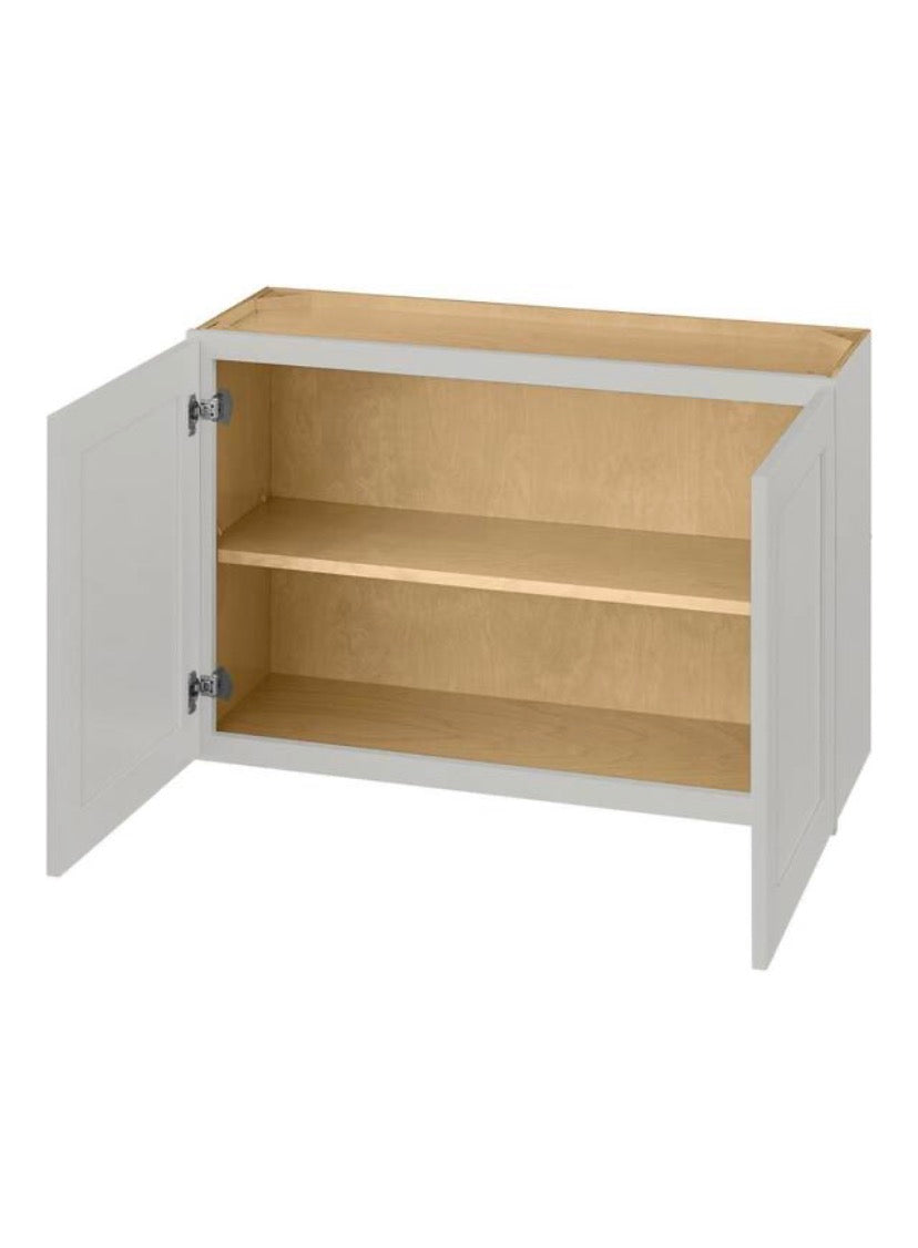 Avondale 36 in. W x 12 in. D x 24 in. H Ready to Assemble Plywood Shaker Wall Bridge Kitchen Cabinet in Dove Gray