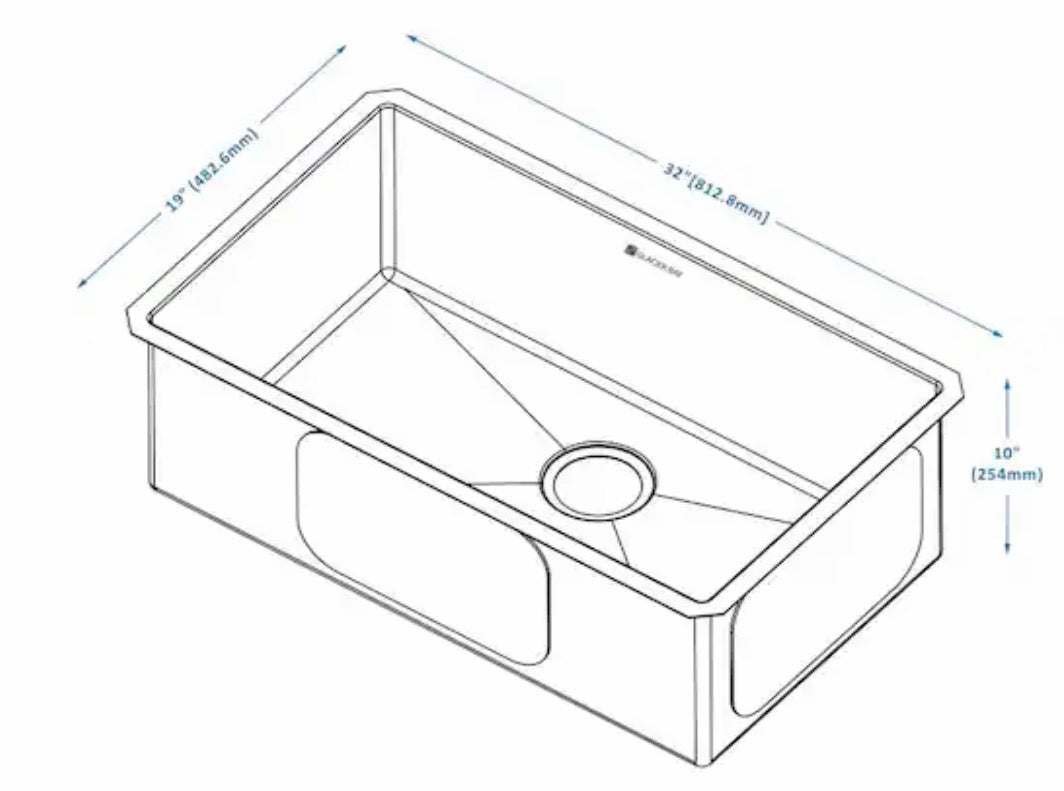 Professional 32 in. Tight Radius Undermount 16G Stainless Steel Single Bowl Kitchen Sink with Accessories