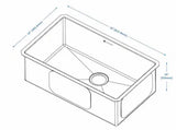Professional 32 in. Tight Radius Undermount 16G Stainless Steel Single Bowl Kitchen Sink with Accessories