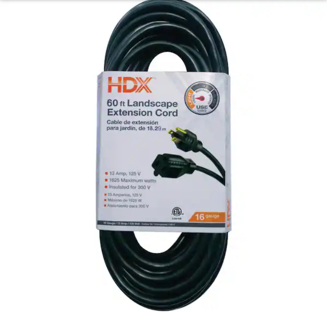 60 ft. 16/3 Extension Cord, Green