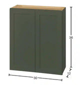 Avondale 30 in. W x 12 in. D x 36 in. H Ready to Assemble Plywood Shaker Wall Kitchen Cabinet in Fern Green