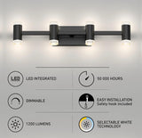 Mist 27 in. 4 Light Black Modern Integrated LED 5 CCT Vanity Light Bar for Bathroom