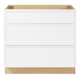 Leyton 36 in. Wx 24 in. D x 34.5 in. H Ready to Assemble Plywood Slim Shaker Drawer Base Kitchen Cabinet in Alpine White