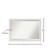 Blanco White 39.5 in. x 27.5 in. Beveled Rectangle Wood Framed Bathroom Wall Mirror in White