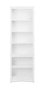 Sonoma 80 in. Tall White Engineered Wood 6-Shelf Bookcase, Farmhouse Book Shelf with 2-Adjustable Storage Shelves