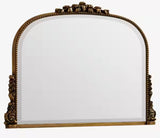 Antique Gold 36 in. W x 27 in. H Arched Polyurethane Framed with Decoration Antique Vanity Wall Mirror