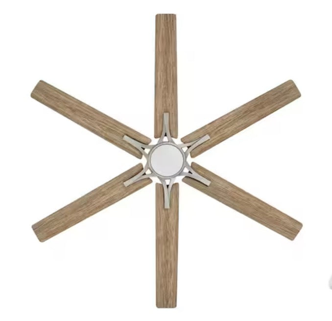 Kensgrove II 60 in. Smart Indoor/Outdoor Brushed Nickel Ceiling Fan with Remote Included Powered by Hubspace