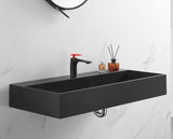 Bathroom Sink, Wall-Mount Install or On Countertop, 40 in. with Single Faucet Hole