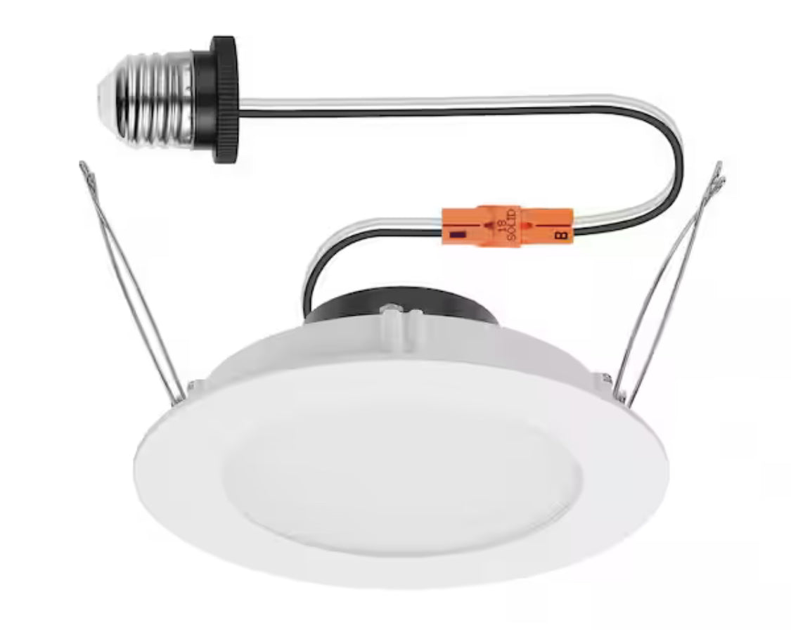 Integrated LED 6-inch Retro Fit Ultra Slim Selectable Color Recessed Light, White, Energy Star, Title 20, Wet Rated
